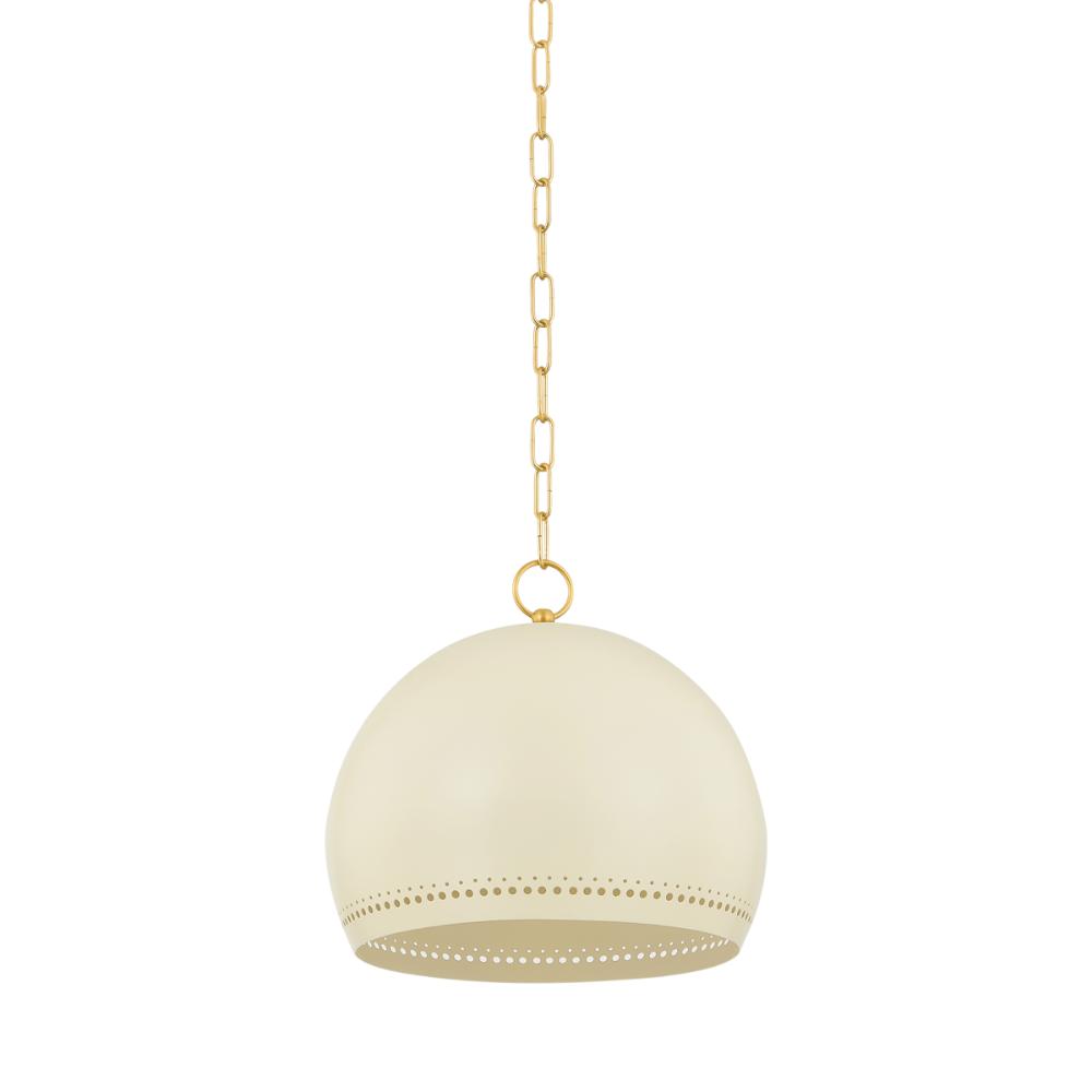 Mitzi by Hudson Valley H834701S-AGB/SCR Etna Pendant in Aged Brass/soft Cream
