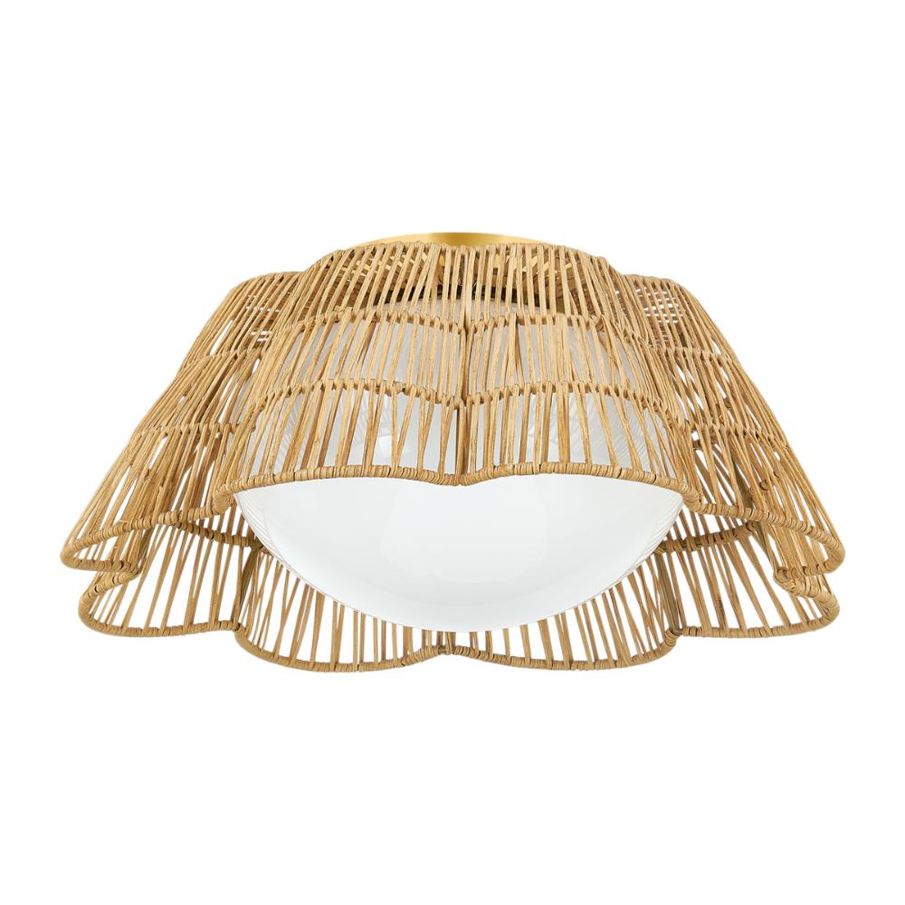 Mitzi by Hudson Valley H856501-AGB Rosa Flush Mount in Aged Brass