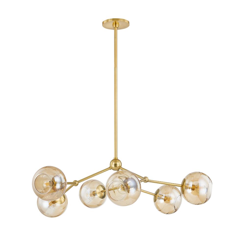 Mitzi by Hudson Valley H861806-AGB Trixie Chandelier in Aged Brass