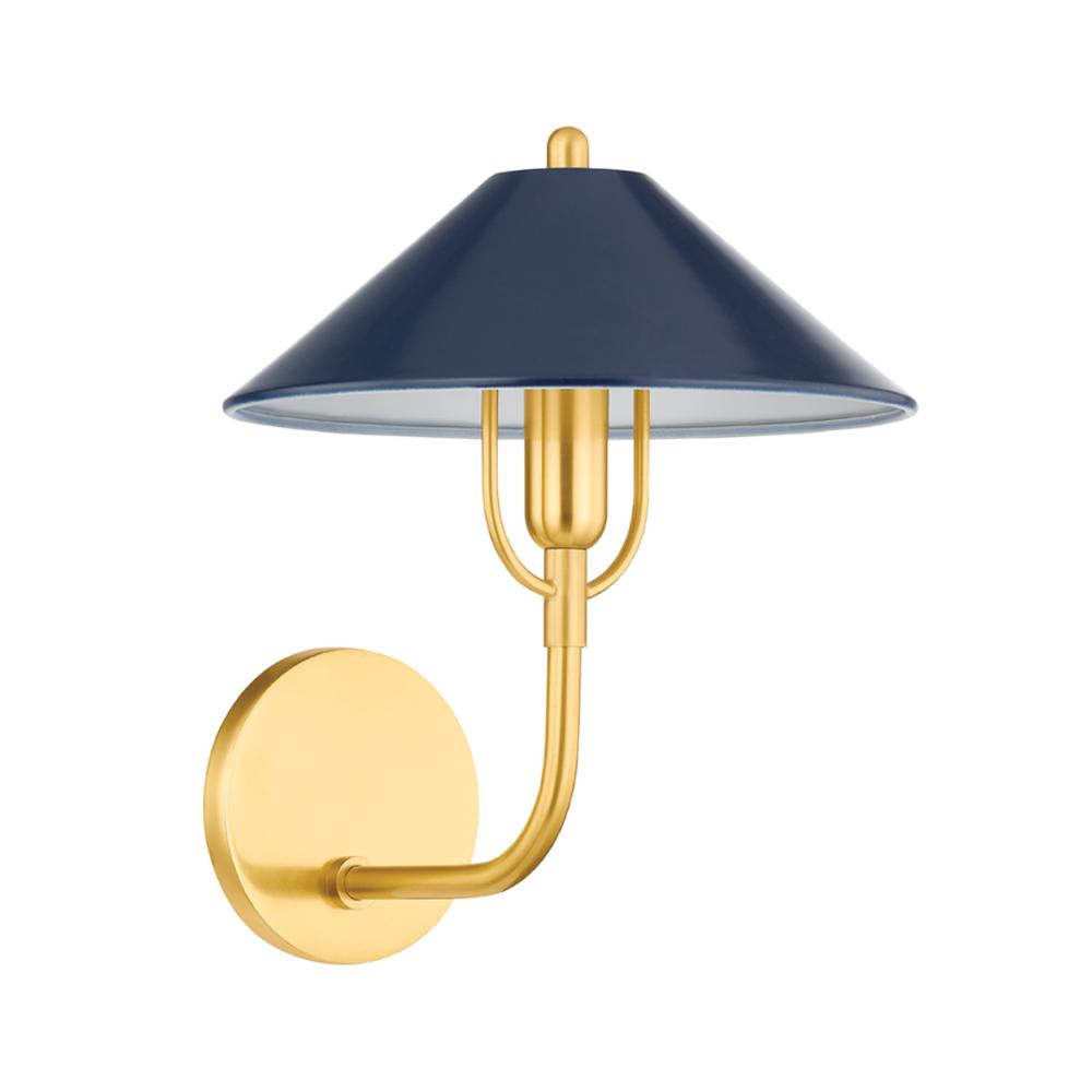 Mitzi by Hudson Valley H866101-AGB/SNY Mariel Wall Sconce in Aged Brass/soft Navy
