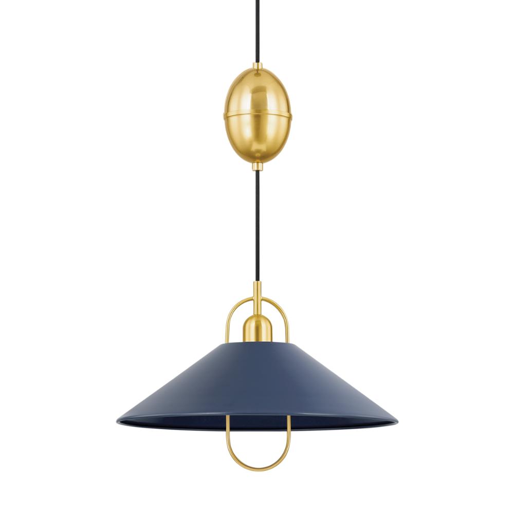 Mitzi by Hudson Valley H866701-AGB/SNY Mariel Pendant in Aged Brass/soft Navy