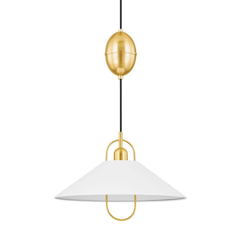 Mitzi by Hudson Valley H866701-AGB/SWH Mariel Pendant in Aged Brass/soft White