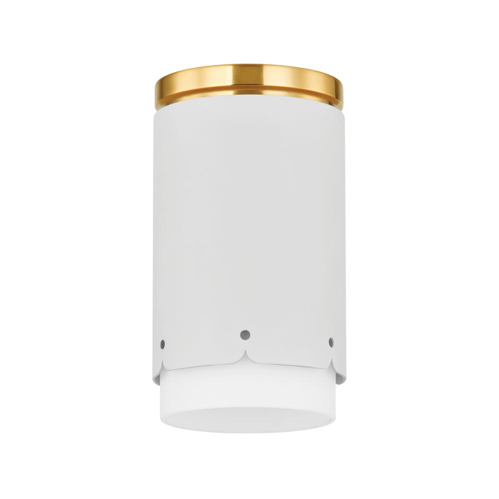 Mitzi by Hudson Valley H870501-AGB/SWH Asa Flush Mount in Aged Brass/soft White