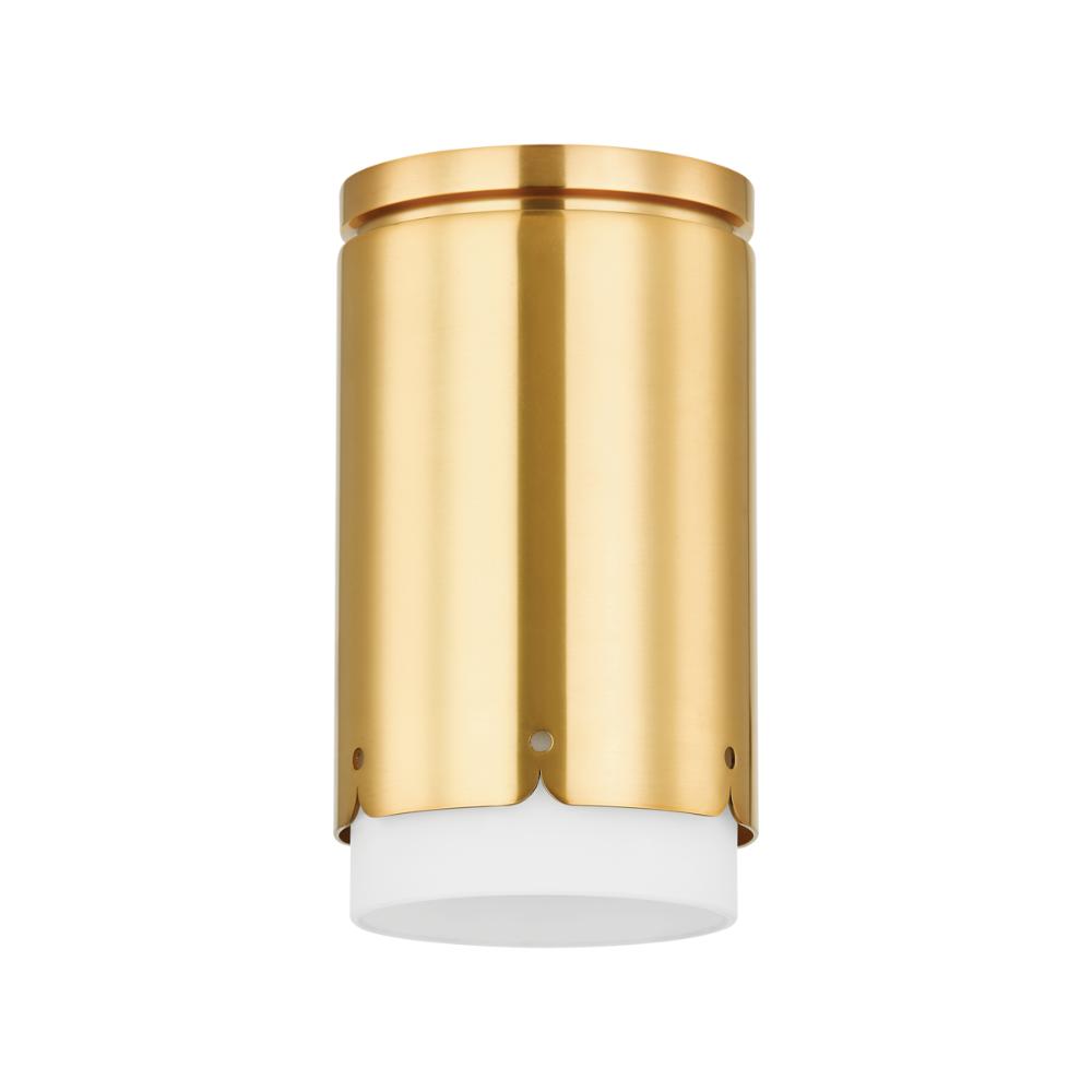 Mitzi by Hudson Valley H870501-AGB Asa Flush Mount in Aged Brass