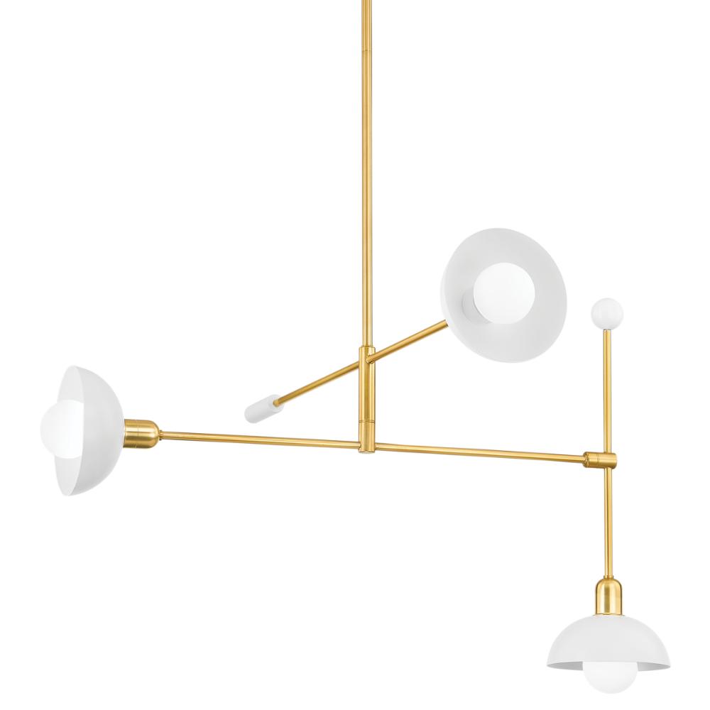 Mitzi by Hudson Valley H878803-AGB/SWH Billie Chandelier in Aged Brass/soft White