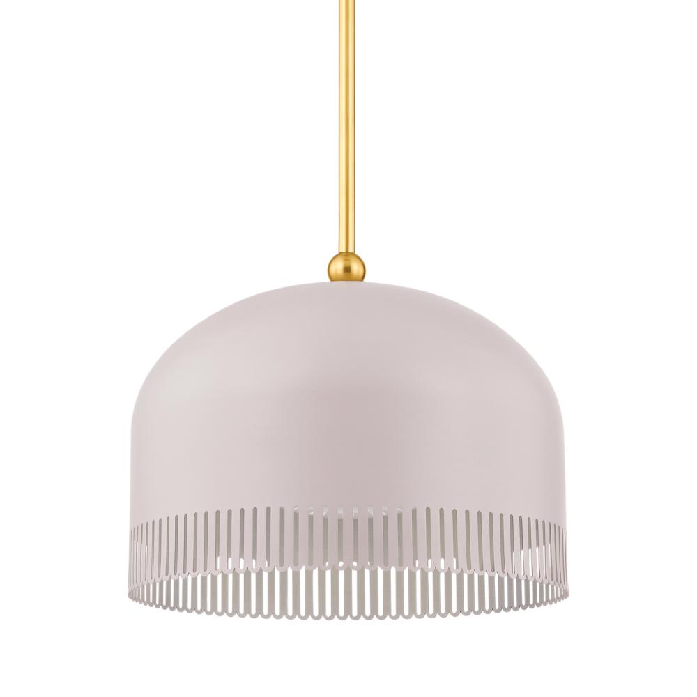 Mitzi by Hudson Valley H884701L-AGB/SPG Liba Pendant in Aged Brass/soft Peignoir