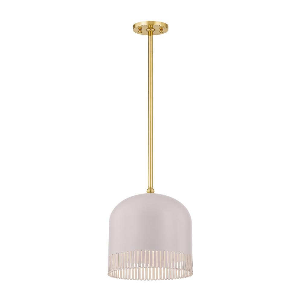 Mitzi by Hudson Valley H884701S-AGB/SPG Liba Pendant in Aged Brass/soft Peignoir