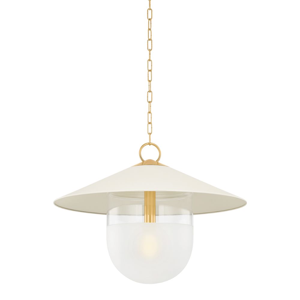 Mitzi by Hudson Valley H926701L-AGB/SCR Ressi Pendant in Aged Brass/Soft Cream