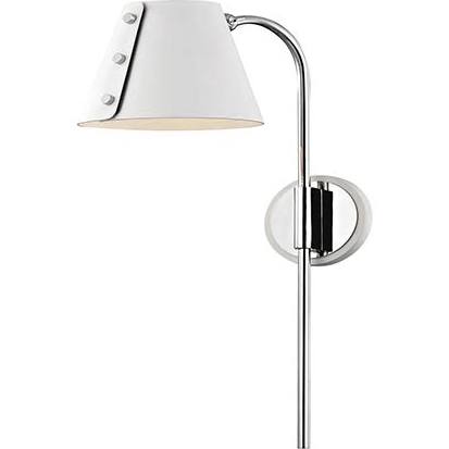 Mitzi by Hudson Valley Lighting HL174201-PN/WH META 1 Light Wall Sconce With Plug