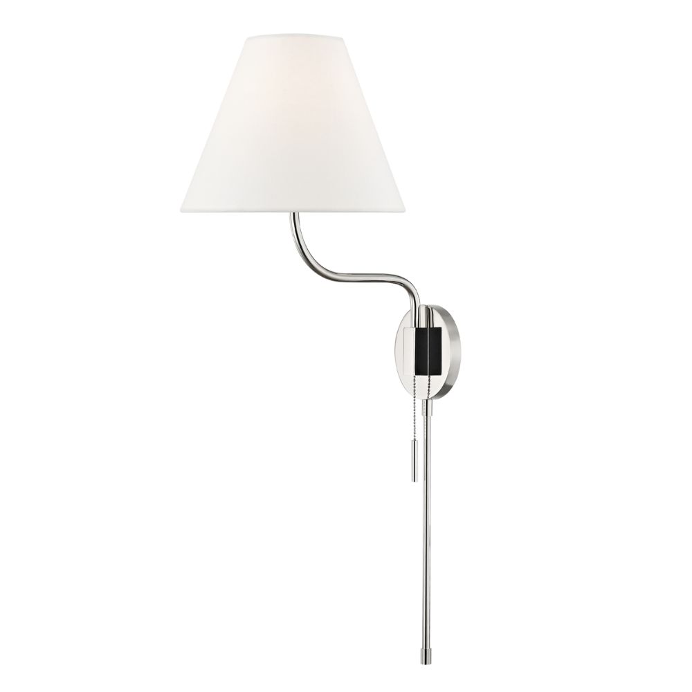 Mitzi by Hudson Valley HL240101-PN Patti 1 Light Wall Sconce With Plug in Polished Nickel
