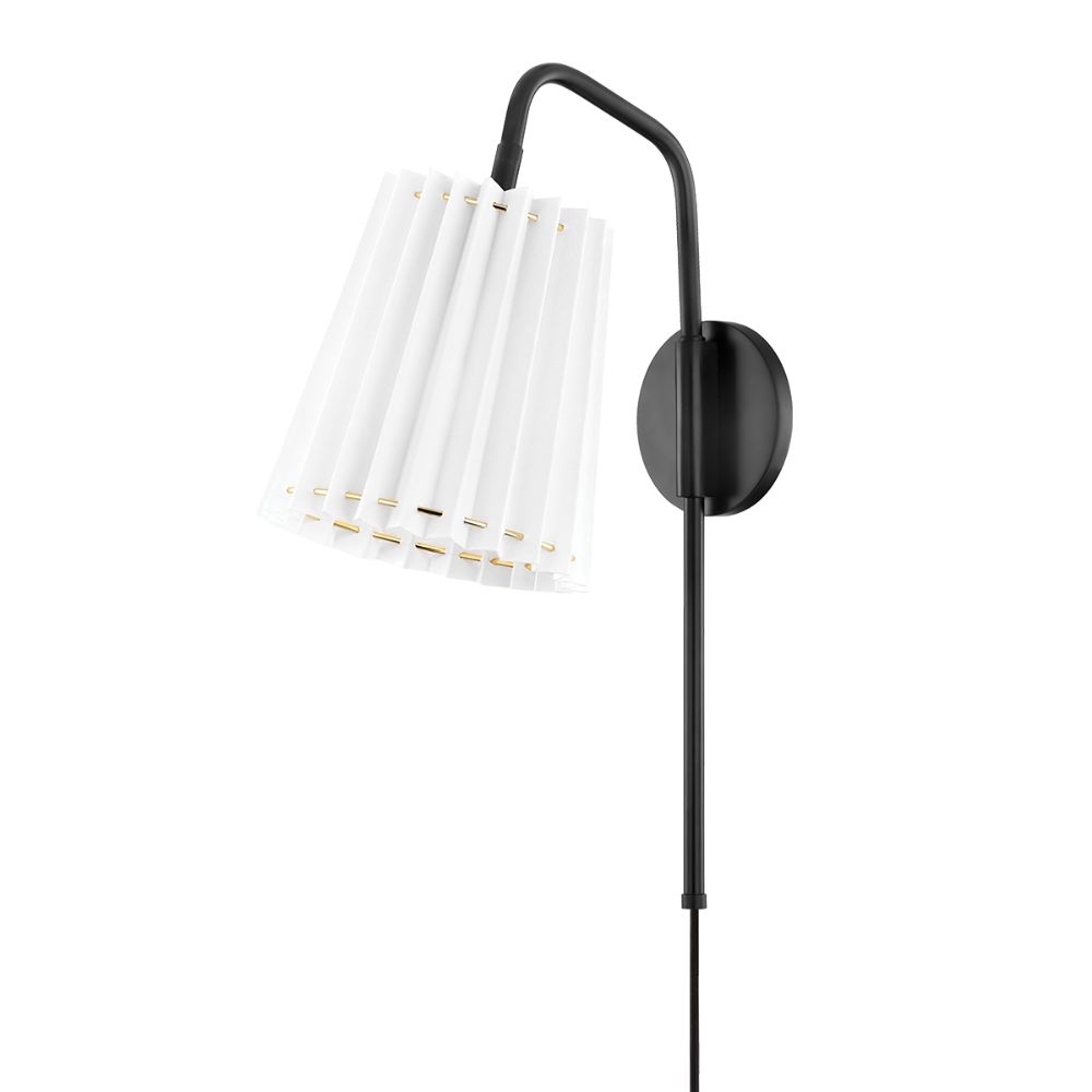 Mitzi by Hudson Valley Lighting HL476101 1 Light Portable Wall Sconce in Soft Black