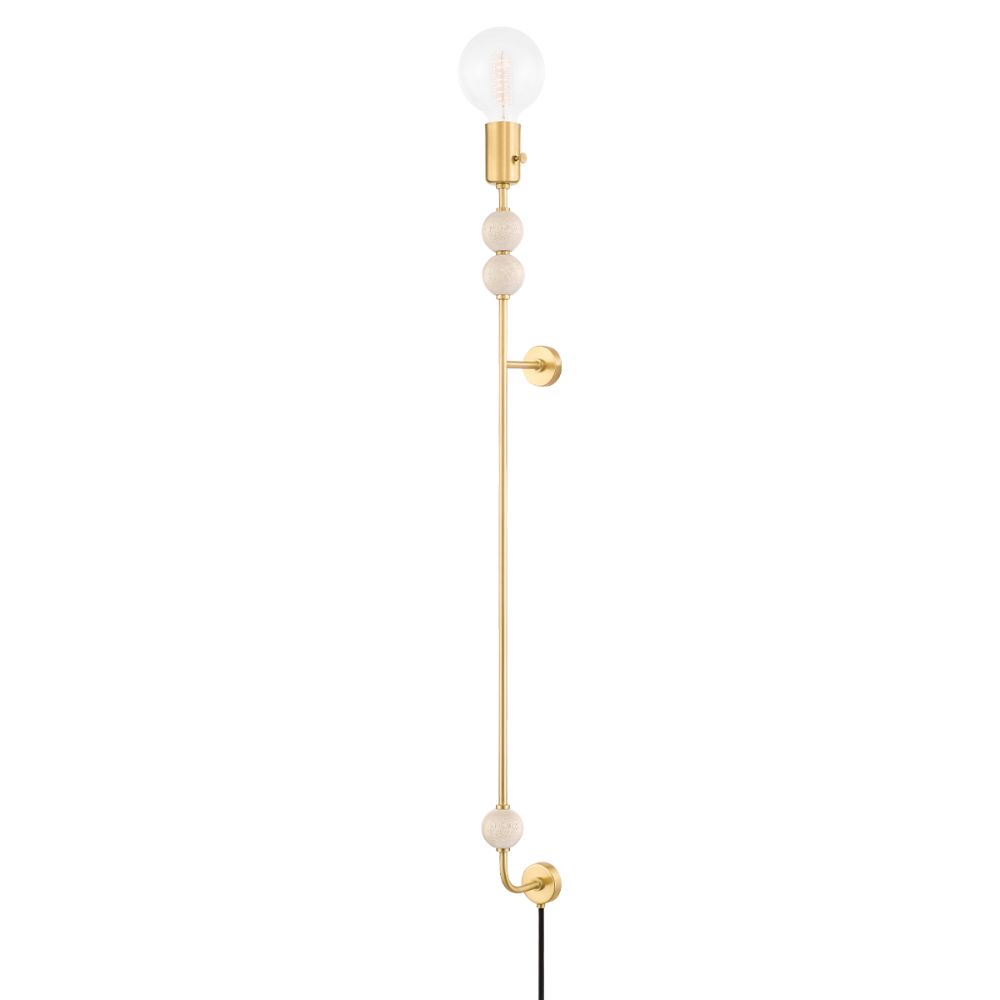 Mitzi by Hudson Valley Lighting HL491201 1 Light Portable Wall Sconce in Aged Brass