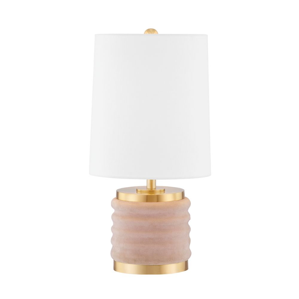 Mitzi by Hudson Valley Lighting HL561201-AGB/BLSH 1 Light Table Lamp in Aged Brass/blush Combo