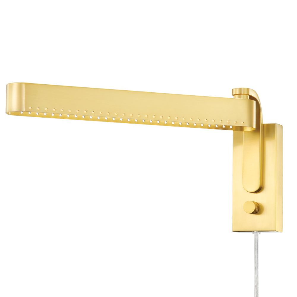 Mitzi by Hudson Valley Lighting HL563203 3 Light Swing Arm in Aged Brass