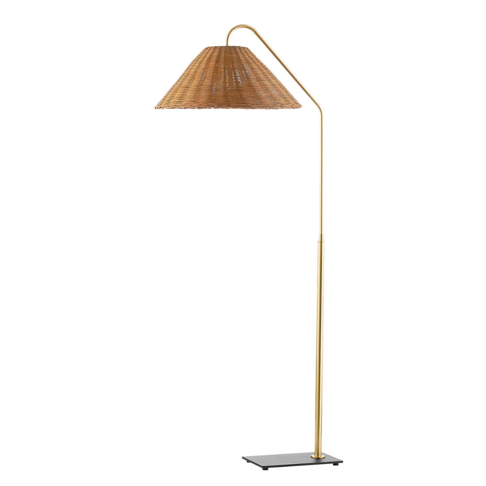 Mitzi by Hudson Valley HL599401-AGB/TBK 1 Light Floor Lamp in Aged Brass