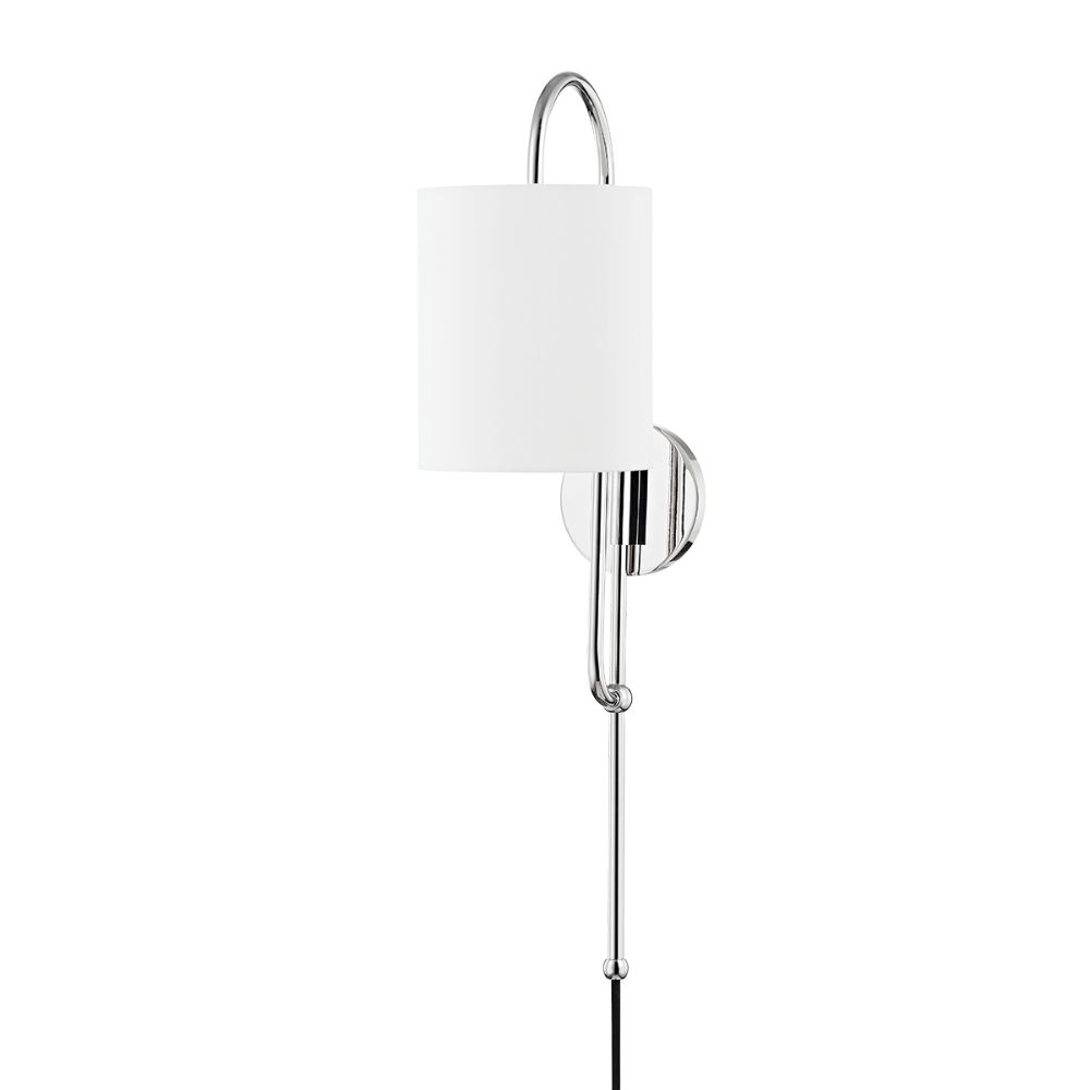 Mitzi by Hudson Valley HL641201-PN 1 Light Portable Wall Sconce in Polished Nickel