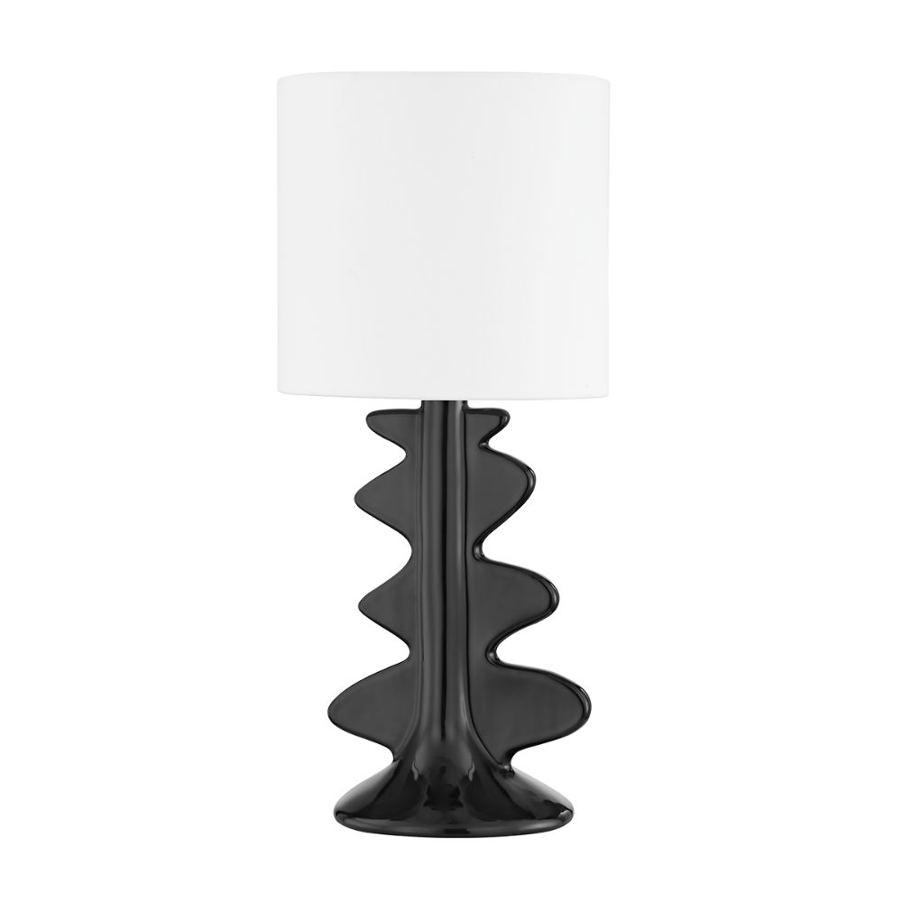 Mitzi by Hudson Valley Lighting HL684201-AGB/CGB 1 Light Table Lamp in Aged Brass/Ceramic Gloss Black