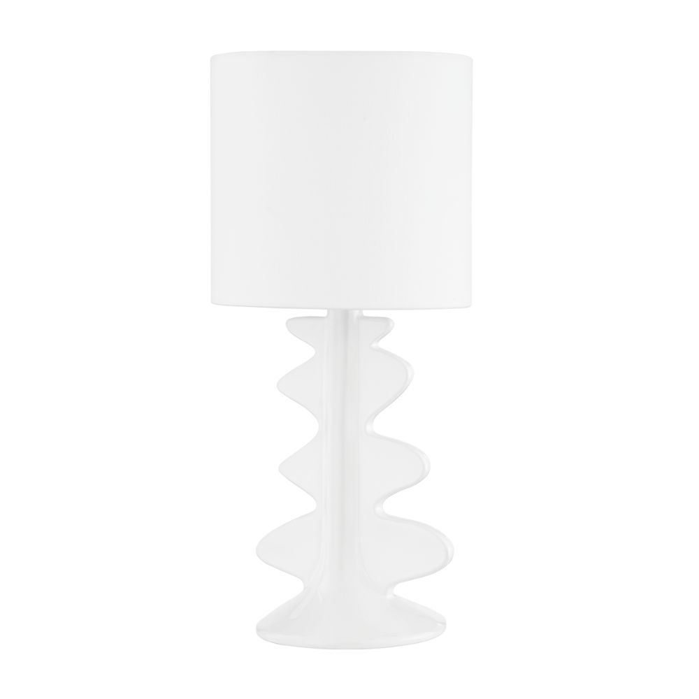 Mitzi by Hudson Valley Lighting HL684201-AGB/CGW 1 Light Table Lamp in Aged Brass/Ceramic Gloss White