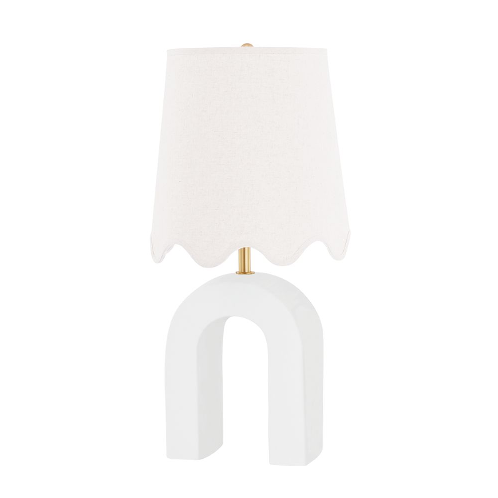 Mitzi by Hudson Valley Lighting HL685201-AGB/CMW 1 Light Table Lamp in Aged Brass/Ceramic Raw Matte White
