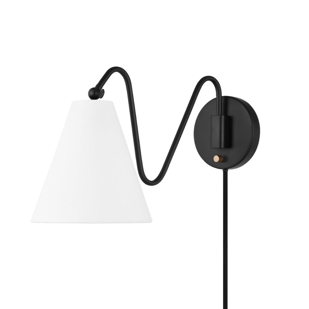 Mitzi by Hudson Valley HL699101-SBK 1 Light Portable Wall Sconce in Soft Black