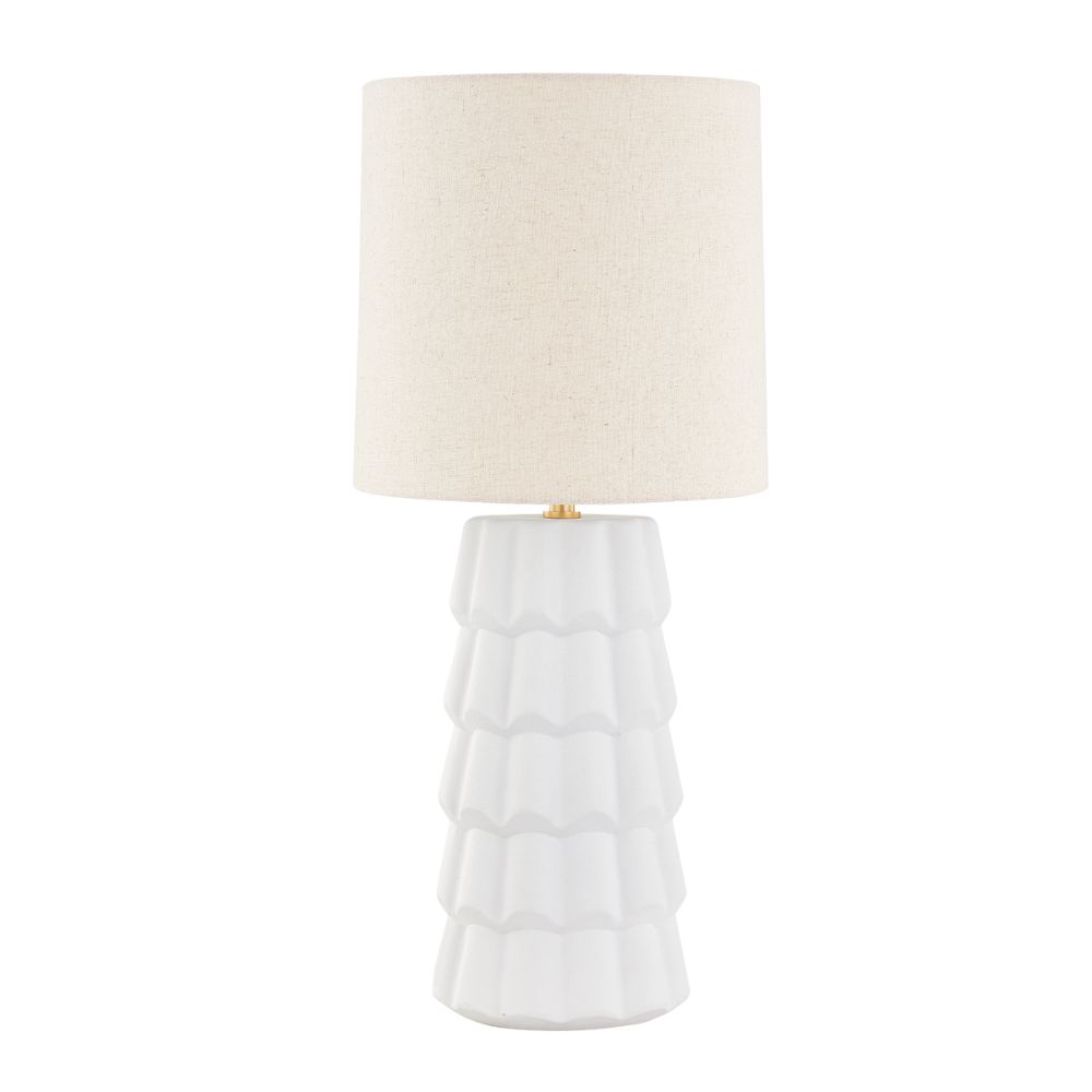 Mitzi by Hudson Valley Lighting HL712201-AGB/CTW 1 Light Table Lamp in Aged Brass