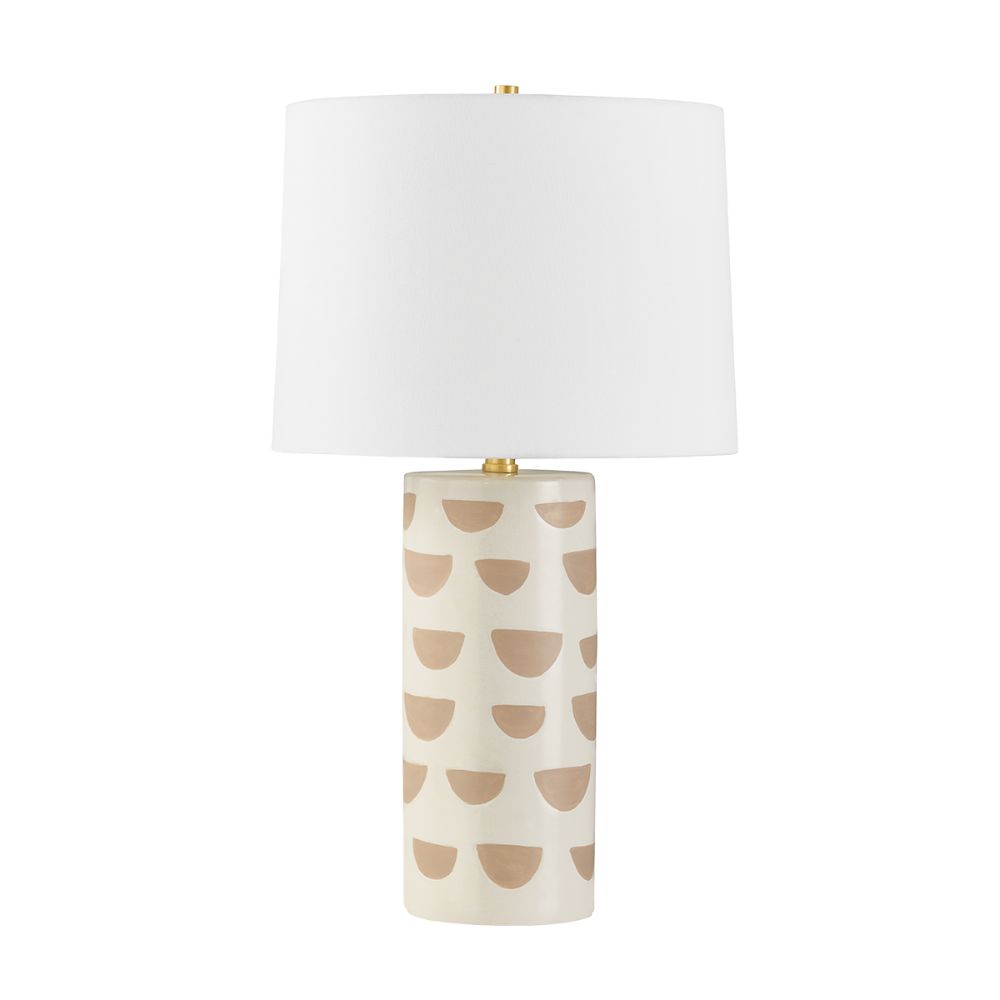 Mitzi by Hudson Valley Lighting HL714201A-AGB/CWO 1 Light Table Lamp in Aged Brass