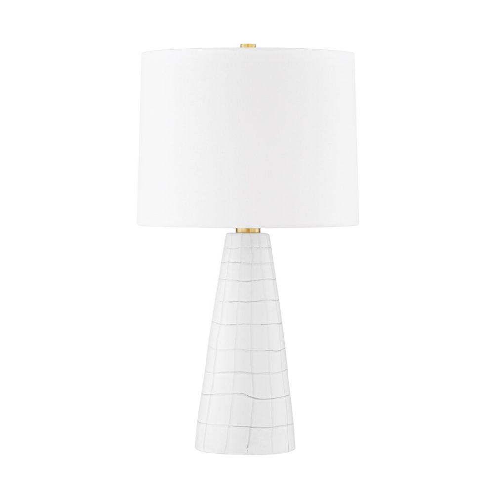 Mitzi by Hudson Valley Lighting HL735201-AGB/CSW MELINDA Table Lamp in Aged Brass/Ceramic Satin White