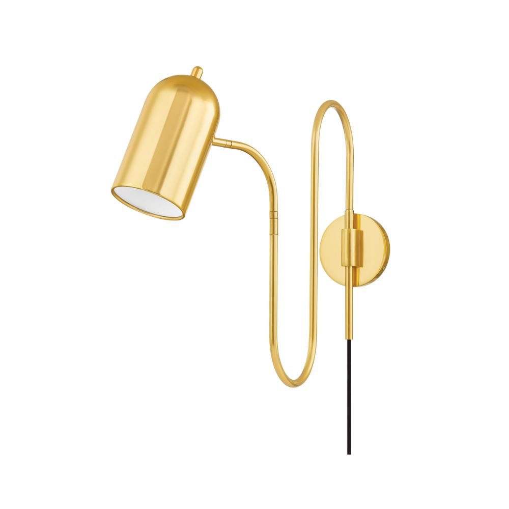 Mitzi by Hudson Valley HL781101-AGB Romee Plug-in Sconce in Aged Brass