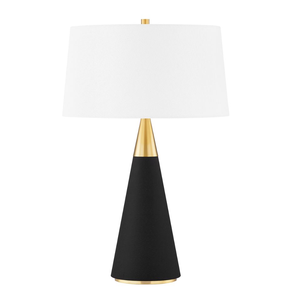 Mitzi by Hudson Valley HL819201-AGB/BKL 1 Light Table Lamp in Aged Brass