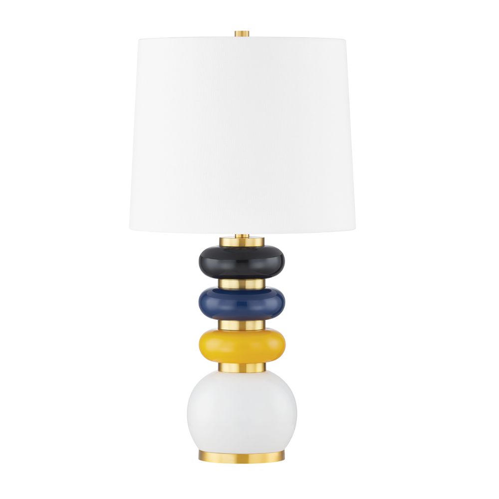 Mitzi by Hudson Valley HL820201-AGB/CMM 1 Light Table Lamp in Aged Brass
