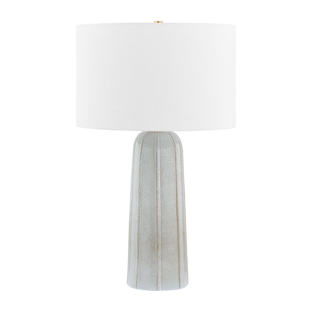 Mitzi by Hudson Valley HL822201-AGB/CRA Kel Table Lamp in Aged Brass/ Ceramic Reactive Ash