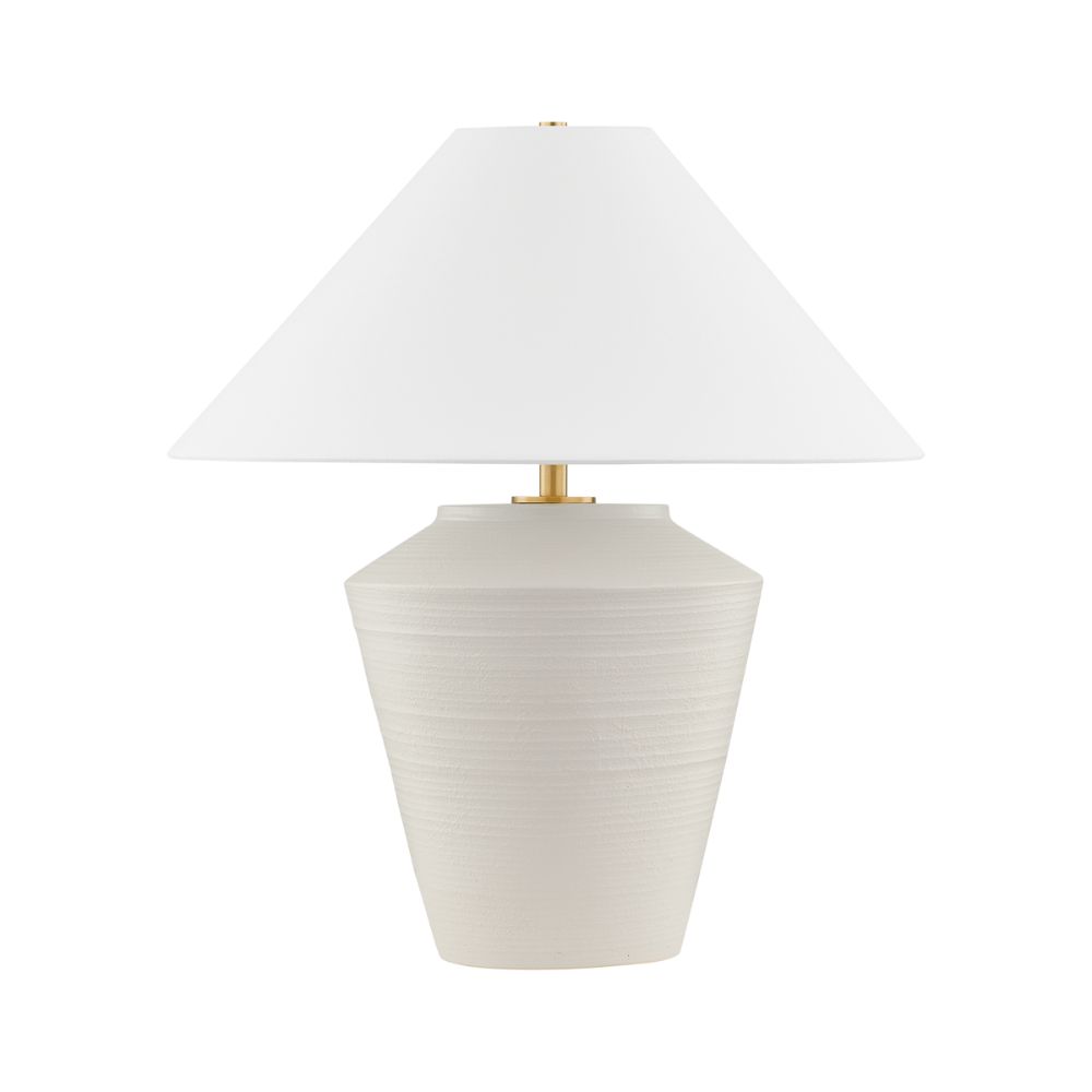 Mitzi by Hudson Valley HL827201-AGB/CWT Rachie Table Lamp in Aged Brass/ Ceramic Whitewash Terracotta