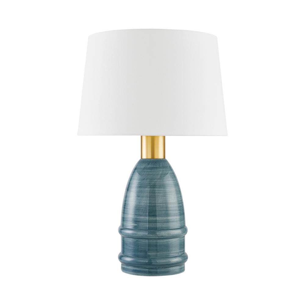 Mitzi by Hudson Valley HL887201-AGB/CYB Tenley Table Lamp in Aged Brass/ceramic Inchyra Blue