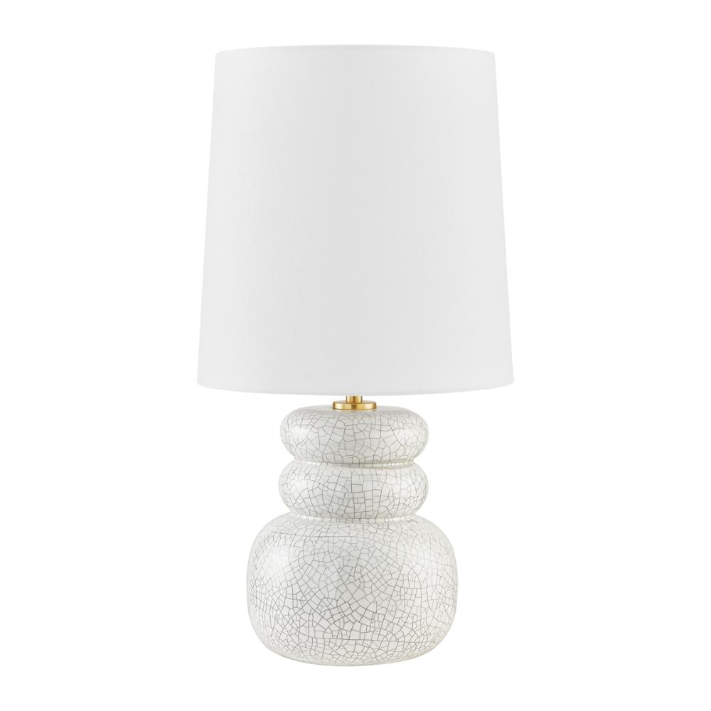 Mitzi by Hudson Valley HL889201-AGB/CPC Corinne Table Lamp in Aged Brass/ceramic Peignoir Crackle