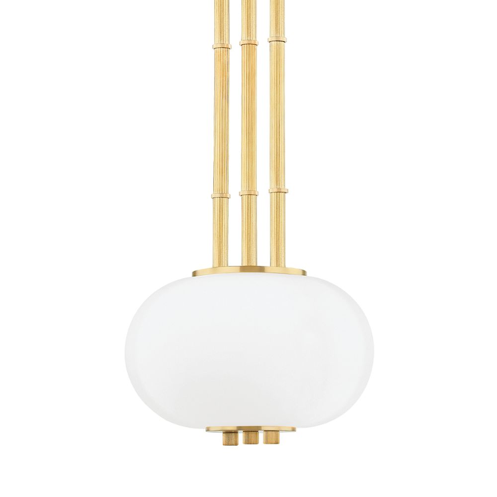 Hudson Valley KBS1356701A-AGB Palisade 1 Light Small Pendant in Aged Brass