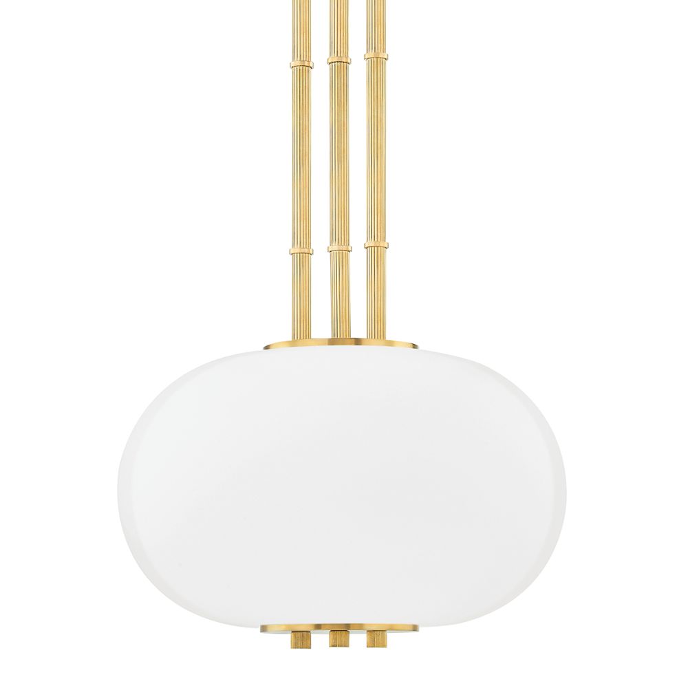 Hudson Valley KBS1356701B-AGB Palisade 1 Light Large Pendant in Aged Brass