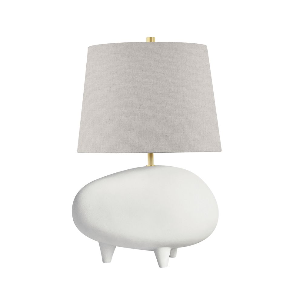 Hudson Valley KBS1423201A-AGB/MW Tiptoe 1 Light Table Lamp in Aged Brass / Matte White