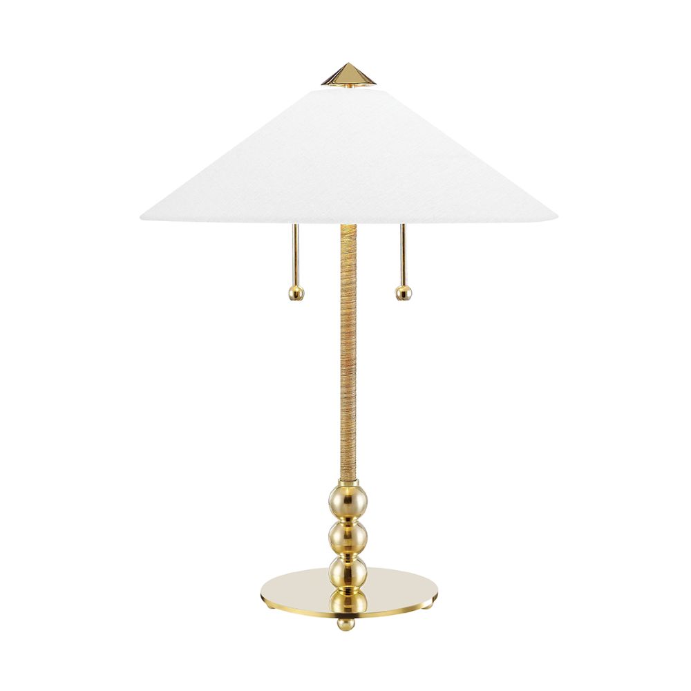 Hudson Valley L1395-AGB Flare 2 Light Table Lamp in Aged Brass