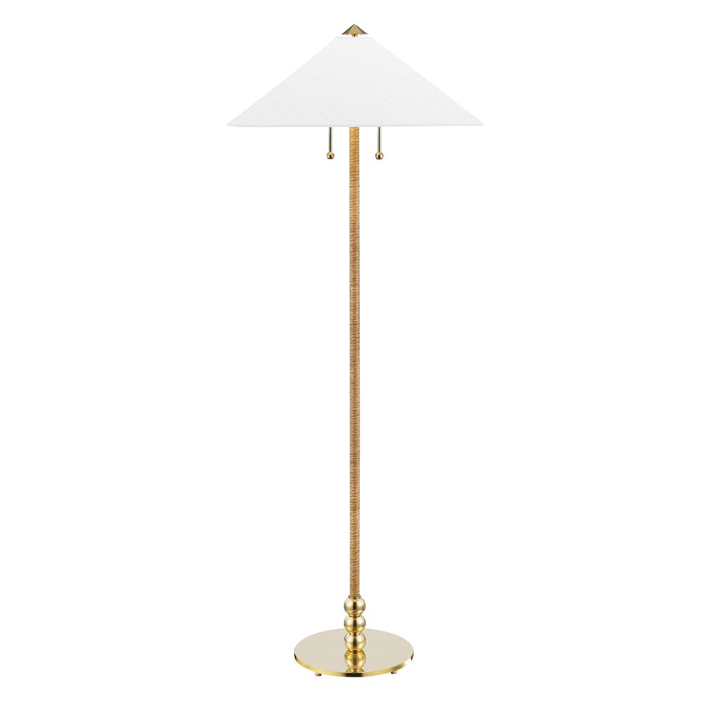 Hudson Valley L1399-AGB Flare 2 Light Floor Lamp in Aged Brass