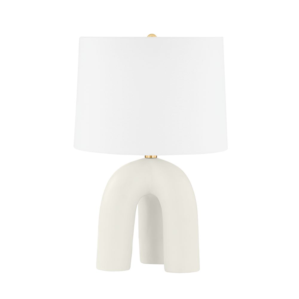 Hudson Valley L1604-AGB/CSI 1 Light Table Lamp in Aged Brass/Satin Ivory