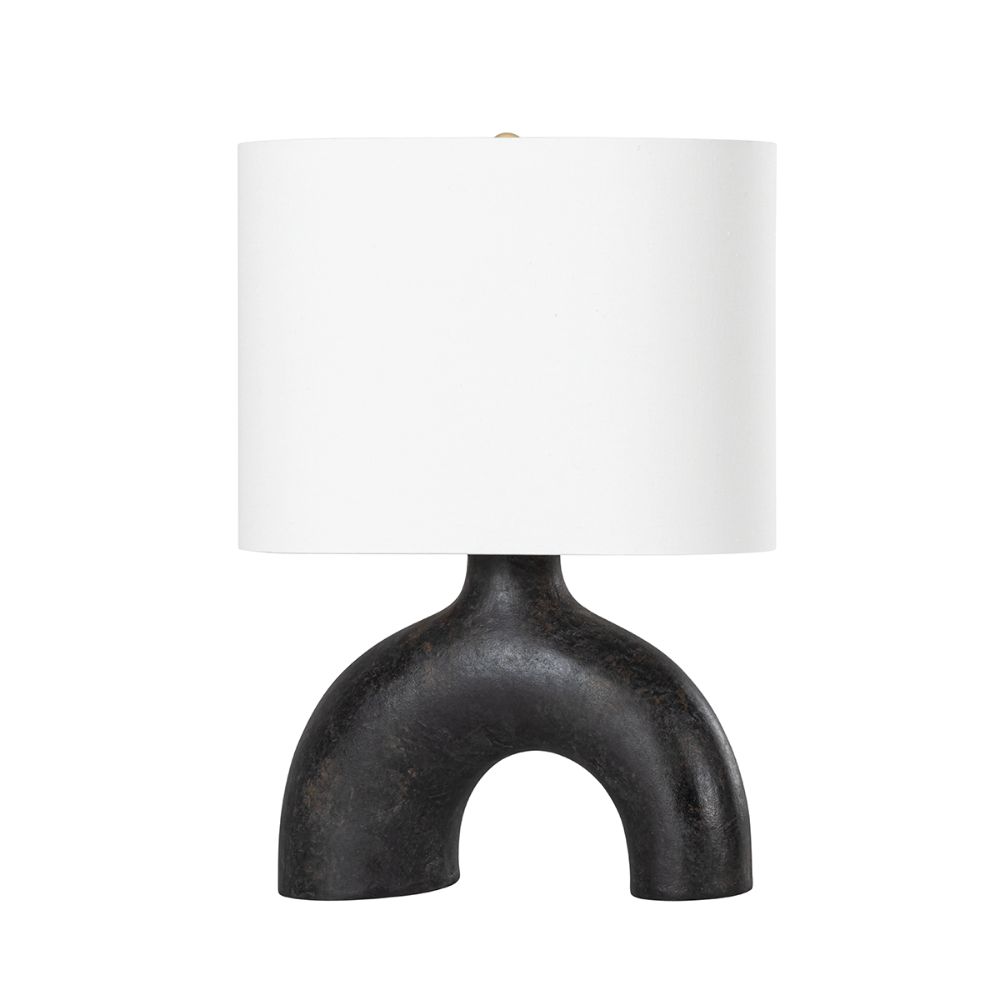 Hudson Valley L1622-AGB/CEC 1 Light Table Lamp in Aged Brass/earth Charcoal Ceramic