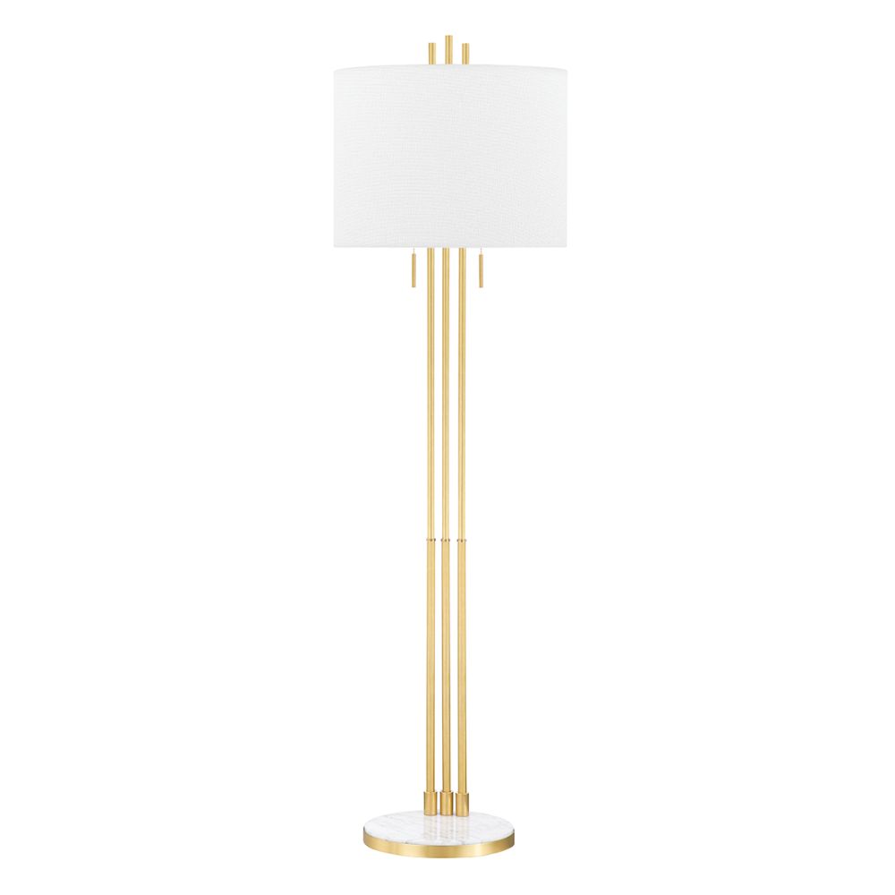 Hudson Valley L1666-AGB 2 Light Floor Lamp in Aged Brass