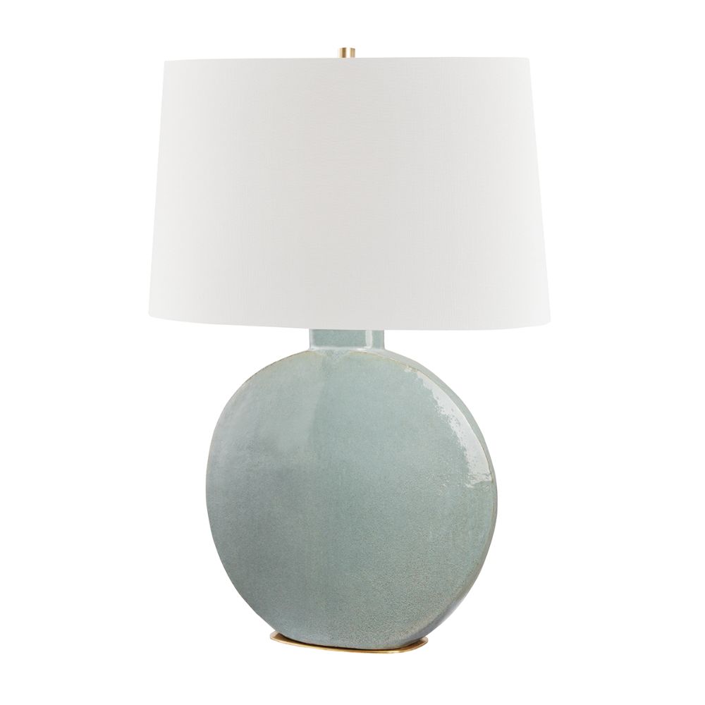 Hudson Valley L1840-AGB/GRY Kimball 1 Light Table Lamp in Aged Brass / Gray