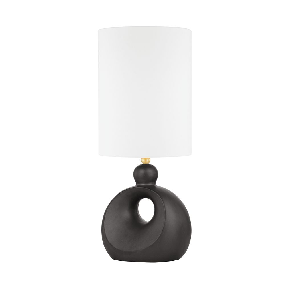 Hudson Valley L1850-AGB/CHM 1 Light Table Lamp in Aged Brass/Hematite Ceramic Combo