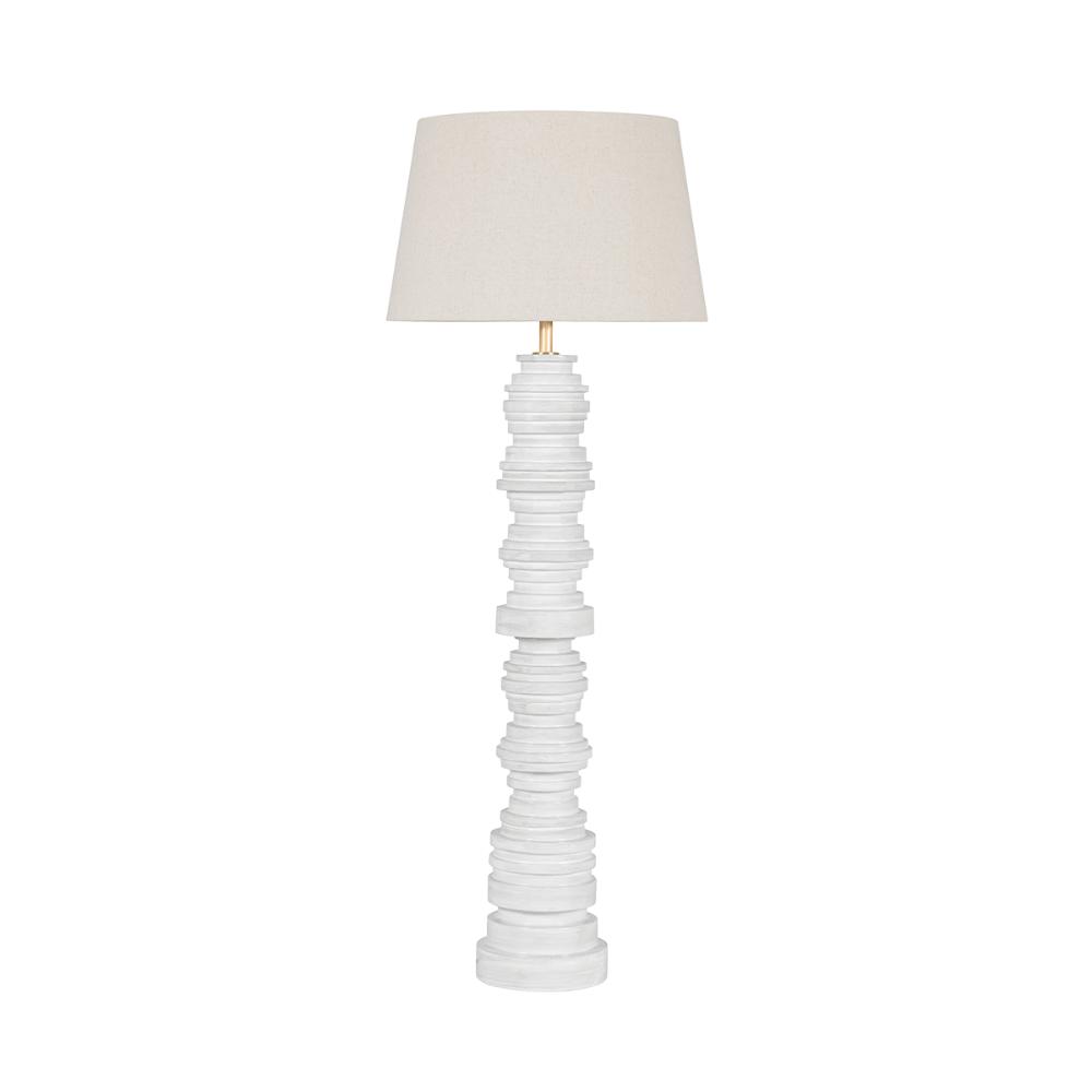 Hudson Valley L3665-AGB/CGI Wayzata Floor Lamp in Aged Brass/ Ceramic Gloss Ivory