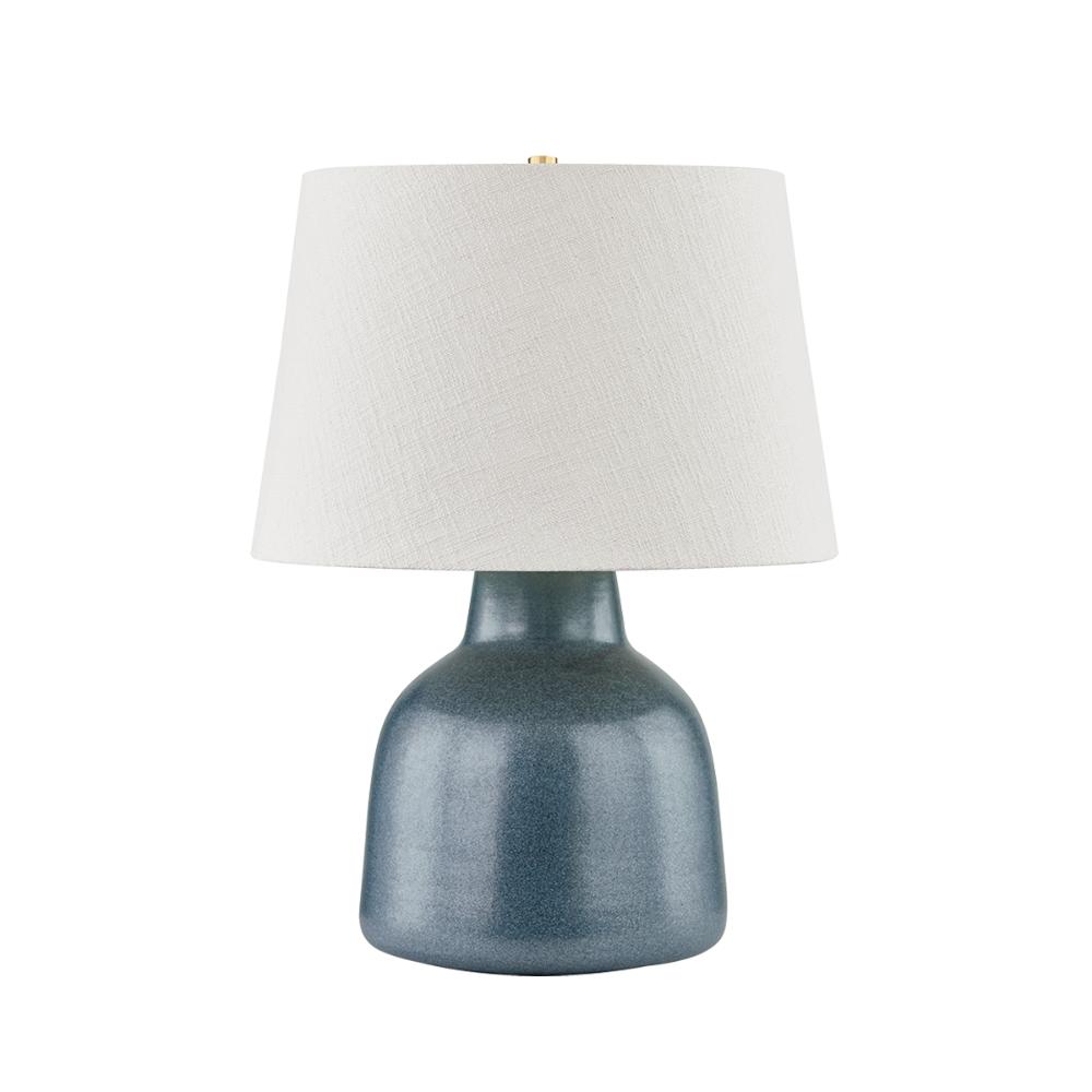 Hudson Valley L6027-AGB/C08 Ridgefield Table Lamp in Aged Brass/ceramic Textured Navy