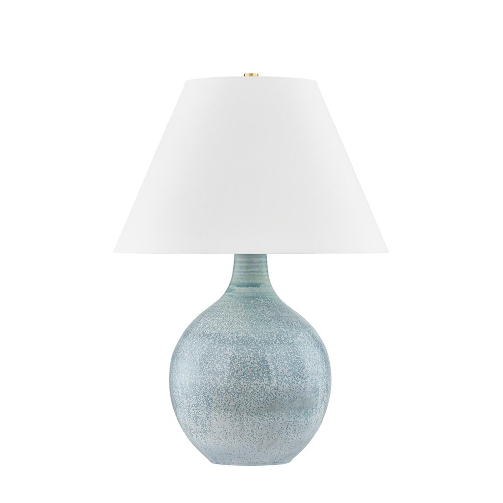 Hudson Valley L6227-AGB/C04 Kearny Table Lamp in Aged Brass/ceramic Reactive Seaglass