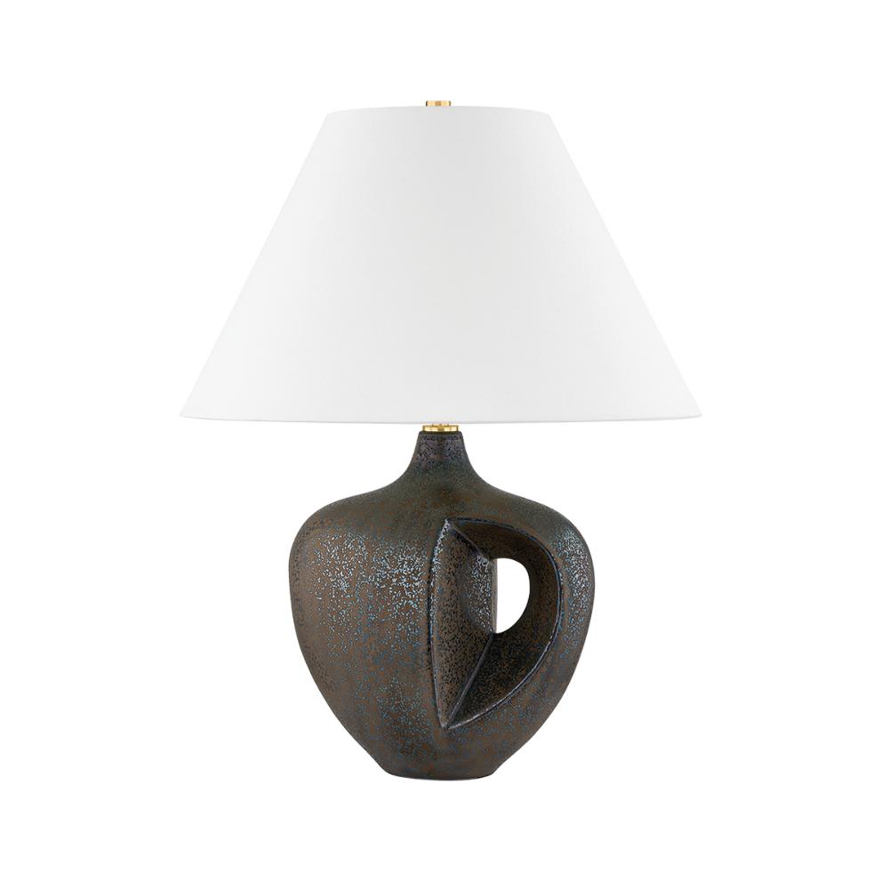 Hudson Valley L7124-AGB/C07 Avenel Table Lamp in Aged Brass/ceramic Reactive Bronze
