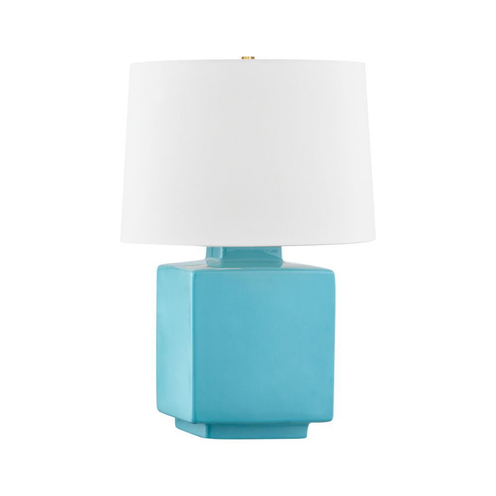 Hudson Valley Lighting L8821-AGB/CTQ Hawley Table Lamp in Aged Brass/ Ceramic Gloss Turquoise