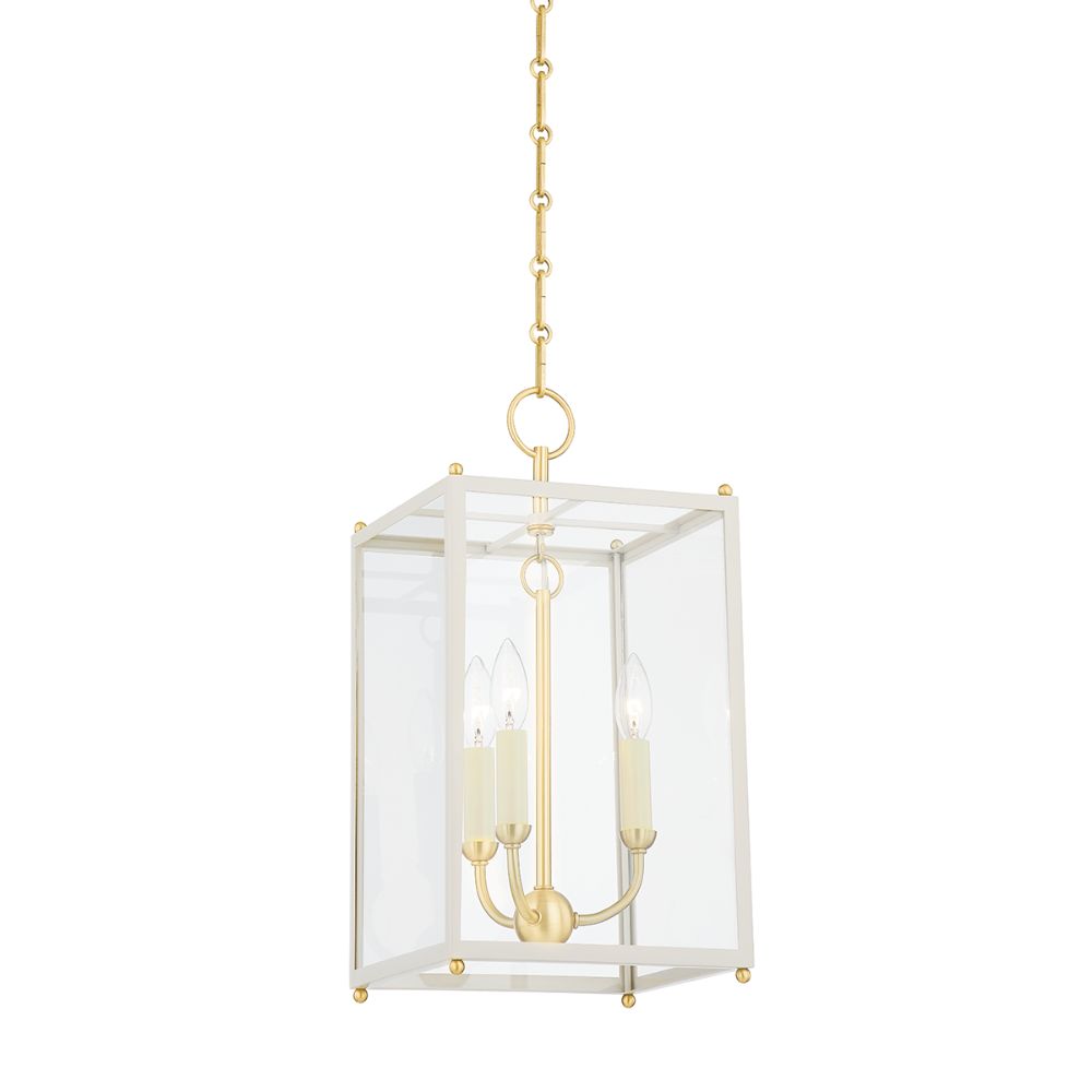 Hudson Valley MDS1200-AGB/OW 3 Light Lantern in Aged Brass